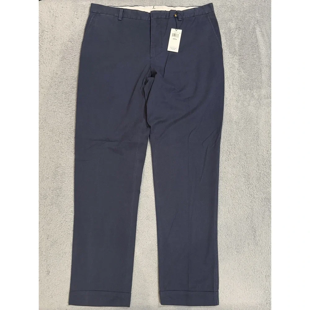 Polo Ralph Lauren Mens 38x33 Cuffed Trousers Slash Pockets Pants Flat Front READ